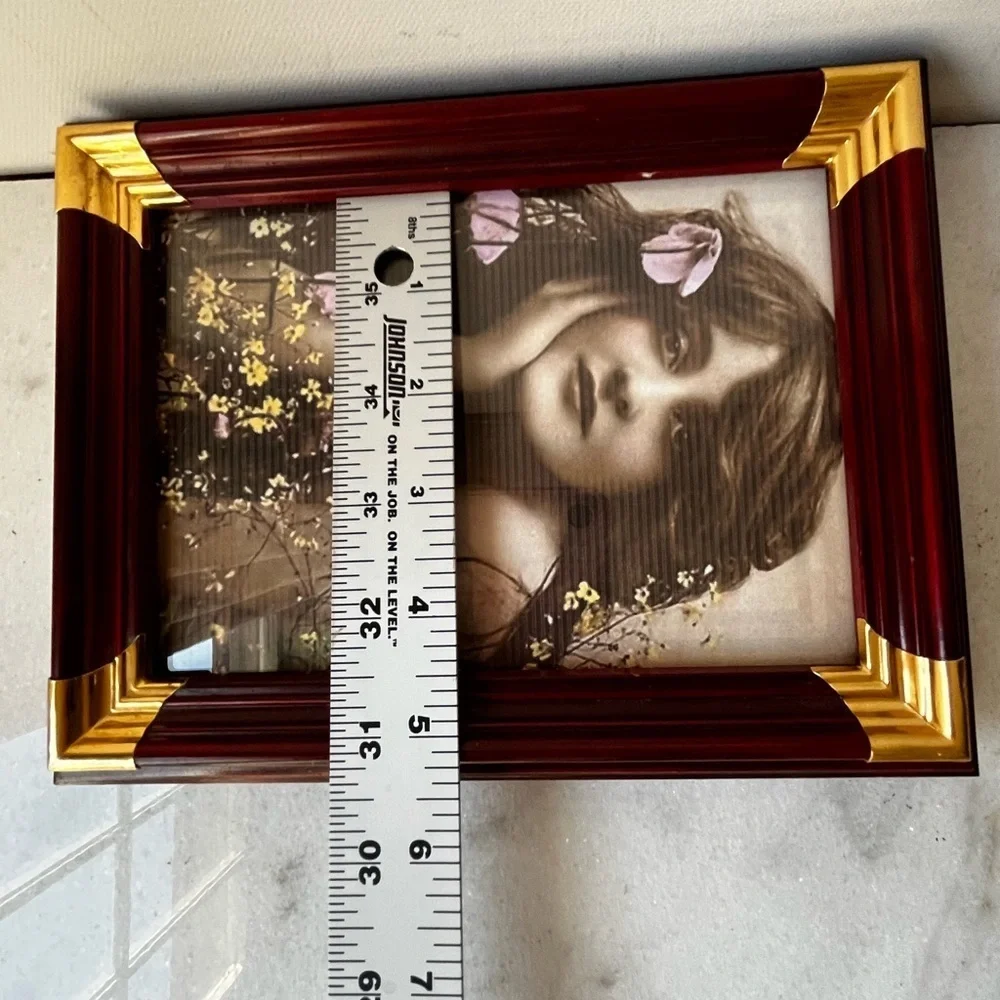 Elegant Burgundy and Gold Photo Frame vintage for 5”c7” photo